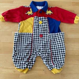 Vintage Baby Romper Dinosaur Colorblock  3-6 Months